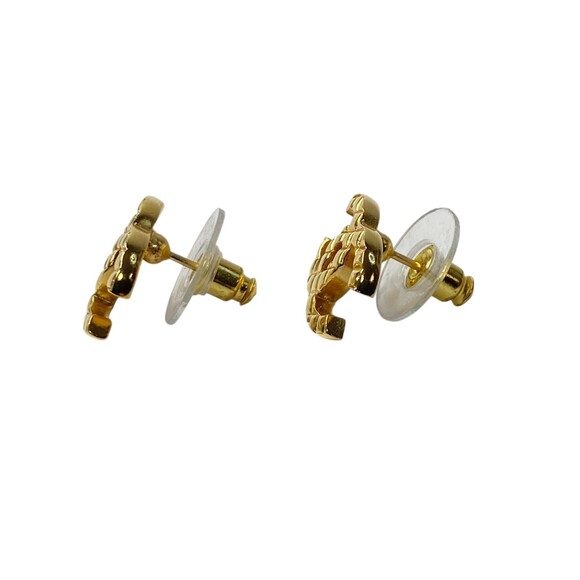 CHANEL Authentic Gold Logo Earrings - Picture 4 of 8